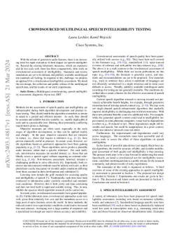 Crowdsourced Multilingual Speech Intelligibility Testing