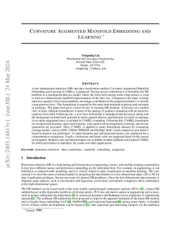 Curvature Augmented Manifold Embedding and Learning