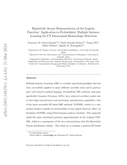 Hyperbolic Secant representation of the logistic function: Application
  to probabilistic Multiple Instance Learning for CT intracranial hemorrhage
  detection