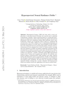 Hyperspectral Neural Radiance Fields
