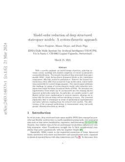 Model order reduction of deep structured state-space models: A
  system-theoretic approach