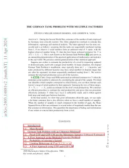 The German Tank Problem with Multiple Factories