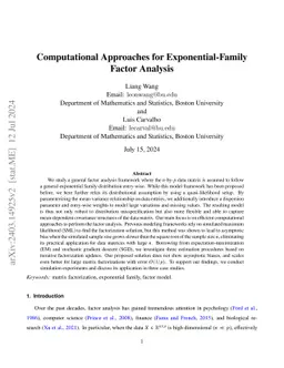 Computational Approaches for Exponential-Family Factor Analysis