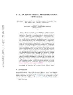 STAG4D: Spatial-Temporal Anchored Generative 4D Gaussians