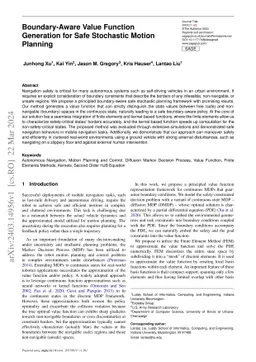 Boundary-Aware Value Function Generation for Safe Stochastic Motion
  Planning
