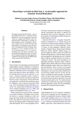 MasonTigers at SemEval-2024 Task 1: An Ensemble Approach for Semantic
  Textual Relatedness
