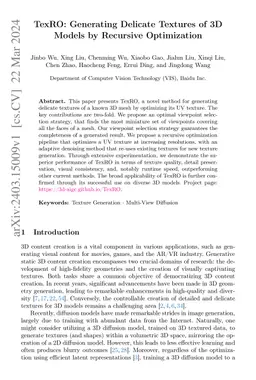 TexRO: Generating Delicate Textures of 3D Models by Recursive
  Optimization