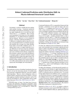 Robust Conformal Prediction under Distribution Shift via
  Physics-Informed Structural Causal Model