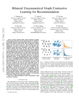 Bilateral Unsymmetrical Graph Contrastive Learning for Recommendation