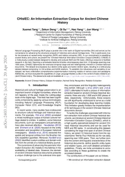 CHisIEC: An Information Extraction Corpus for Ancient Chinese History