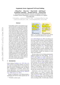 Argument-Aware Approach To Event Linking