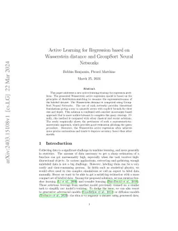 Active Learning for Regression based on Wasserstein distance and
  GroupSort Neural Networks