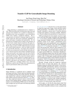 Transfer CLIP for Generalizable Image Denoising