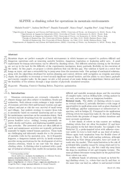 ALPINE: a climbing robot for operations in mountain environments