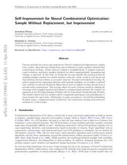 Self-Improvement for Neural Combinatorial Optimization: Sample without
  Replacement, but Improvement