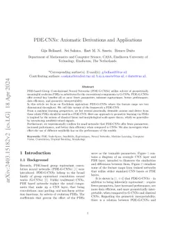 PDE-CNNs: Axiomatic Derivations and Applications