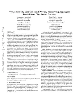 VPAS: Publicly Verifiable and Privacy-Preserving Aggregate Statistics on
  Distributed Datasets