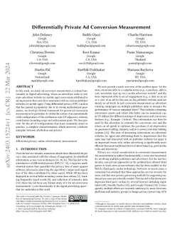 Differentially Private Ad Conversion Measurement