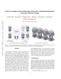 LeGO: Leveraging a Surface Deformation Network for Animatable Stylized
  Face Generation with One Example