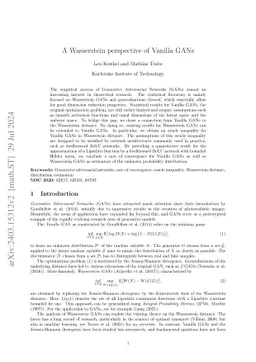 A Wasserstein perspective of Vanilla GANs