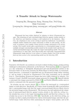 A Transfer Attack to Image Watermarks