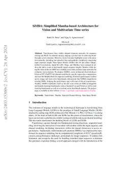 SiMBA: Simplified Mamba-Based Architecture for Vision and Multivariate
  Time series