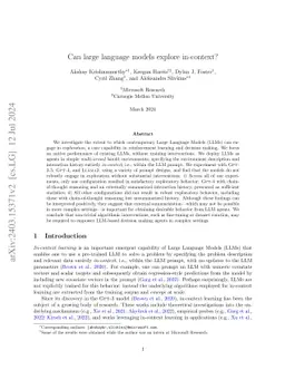 Can large language models explore in-context?