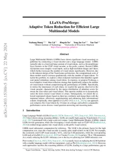 LLaVA-PruMerge: Adaptive Token Reduction for Efficient Large Multimodal
  Models