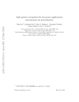 Agile gesture recognition for low-power applications: customisation for
  generalisation