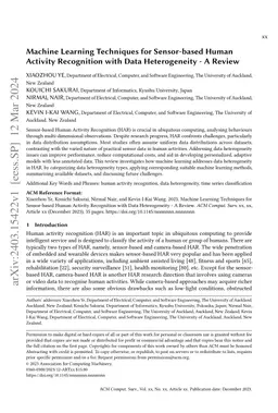 Machine Learning Techniques for Sensor-based Human Activity Recognition
  with Data Heterogeneity -- A Review