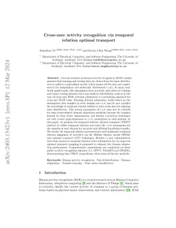 Cross-user activity recognition via temporal relation optimal transport
