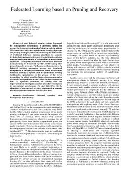 Federated Learning based on Pruning and Recovery
