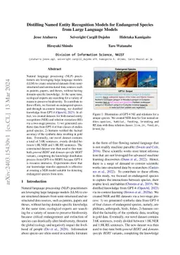 Distilling Named Entity Recognition Models for Endangered Species from
  Large Language Models