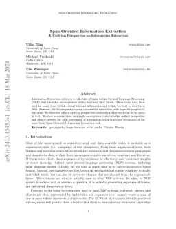 Span-Oriented Information Extraction -- A Unifying Perspective on
  Information Extraction