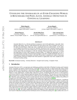 Unveiling the Anomalies in an Ever-Changing World: A Benchmark for
  Pixel-Level Anomaly Detection in Continual Learning