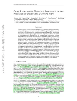 Gene Regulatory Network Inference in the Presence of Dropouts: a Causal
  View