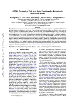CTSM: Combining Trait and State Emotions for Empathetic Response Model