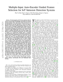 Multiple-Input Auto-Encoder Guided Feature Selection for IoT Intrusion Detection Systems