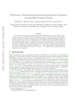 PPA-Game: Characterizing and Learning Competitive Dynamics Among Online Content Creators