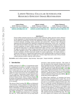 Latent Neural Cellular Automata for Resource-Efficient Image Restoration