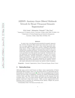 A2DMN: Anatomy-Aware Dilated Multiscale Network for Breast Ultrasound
  Semantic Segmentation