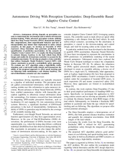 Autonomous Driving With Perception Uncertainties: Deep-Ensemble Based
  Adaptive Cruise Control