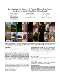 Investigating Use Cases of AI-Powered Scene Description Applications for Blind and Low Vision People