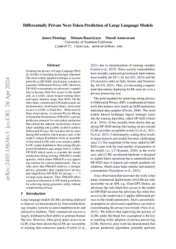 Differentially Private Next-Token Prediction of Large Language Models