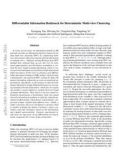Differentiable Information Bottleneck for Deterministic Multi-view
  Clustering