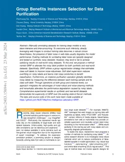 Group Benefits Instances Selection for Data Purification