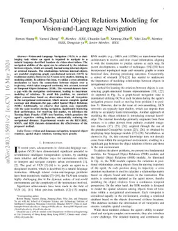 Temporal-Spatial Object Relations Modeling for Vision-and-Language
  Navigation