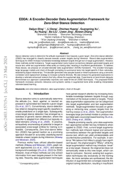 EDDA: A Encoder-Decoder Data Augmentation Framework for Zero-Shot Stance
  Detection