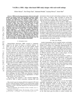Vid2Real HRI: Align video-based HRI study designs with real-world
  settings