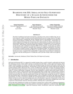 Boarding for ISS: Imbalanced Self-Supervised: Discovery of a Scaled
  Autoencoder for Mixed Tabular Datasets